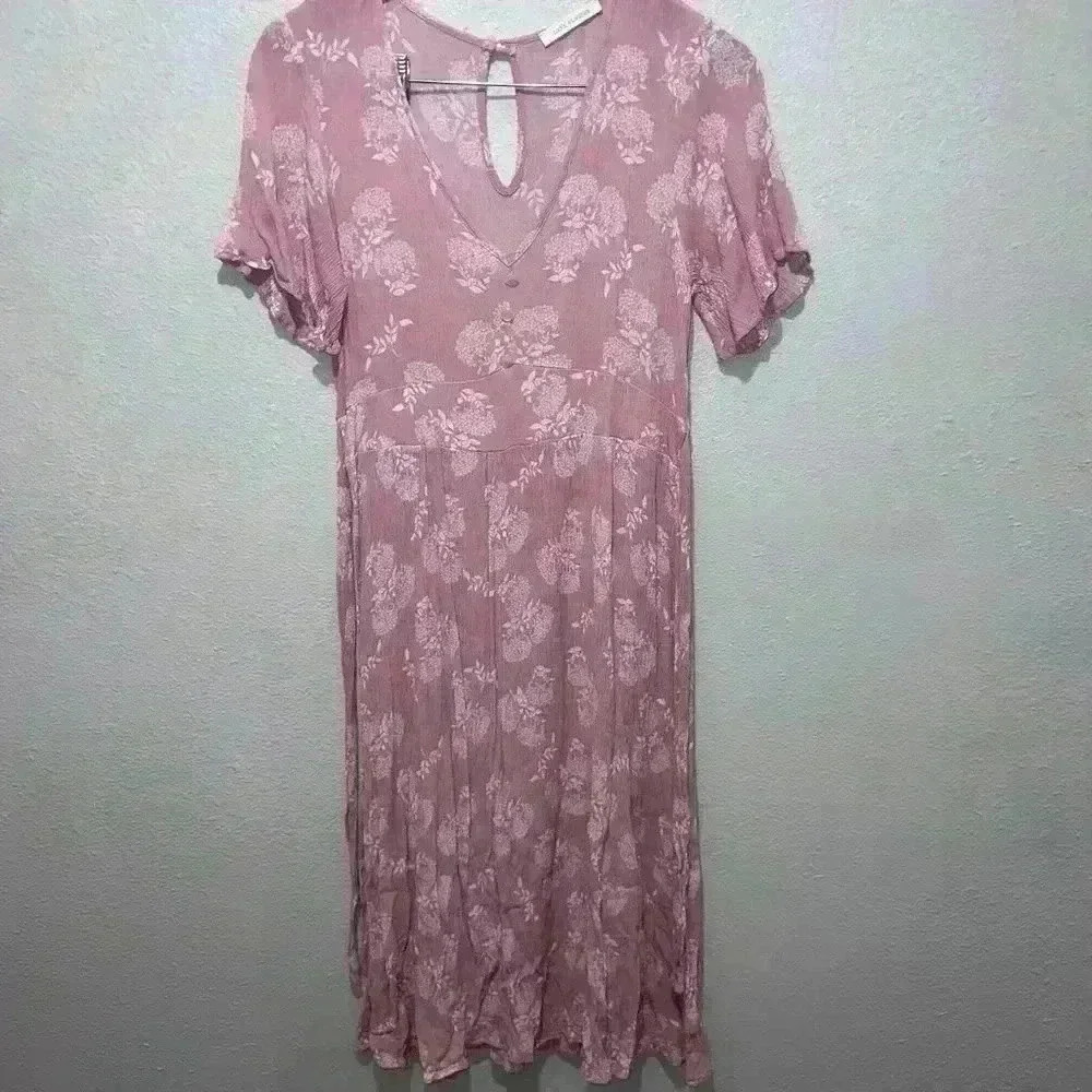 Lake Flower Dress, Women's size Small, Pink Floral